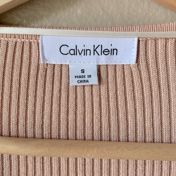 CALVIN KLEIN Pale Pink Long Sleeve Zip Up Sweater Top - Picture 3 of 8